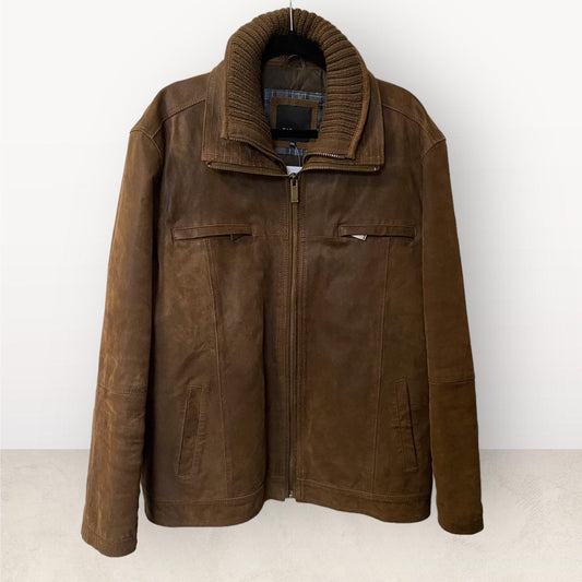 Leather Bomber Jacket Barneys Brown Heavy Leather Winter Coat