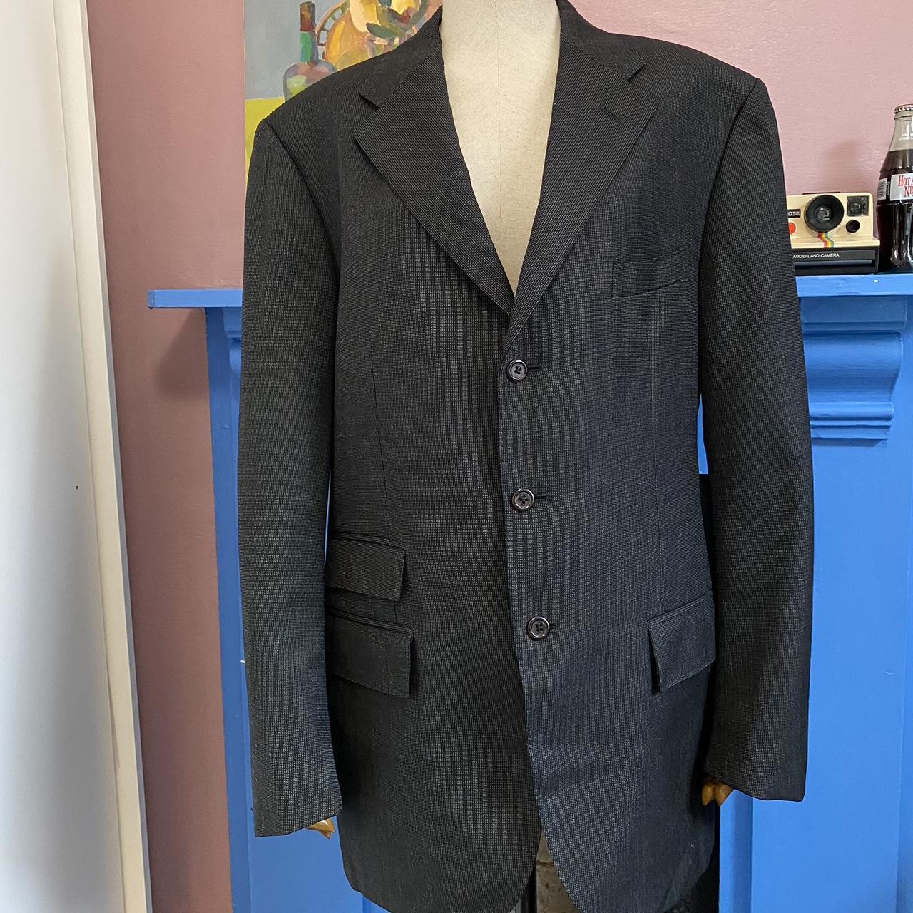 Polo Ralph Lauren Blazer 90s Vintage Pure New Wool Charcoal Grey Suit Jacket 3 Button Blazer L 40R