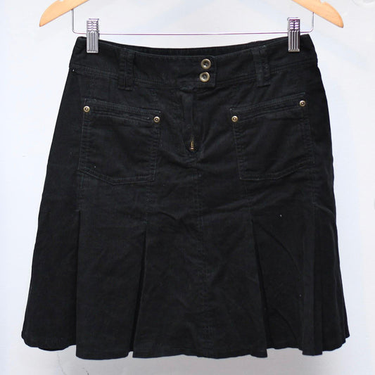 Corduroy Skirt Black Flirty Mini Skirt