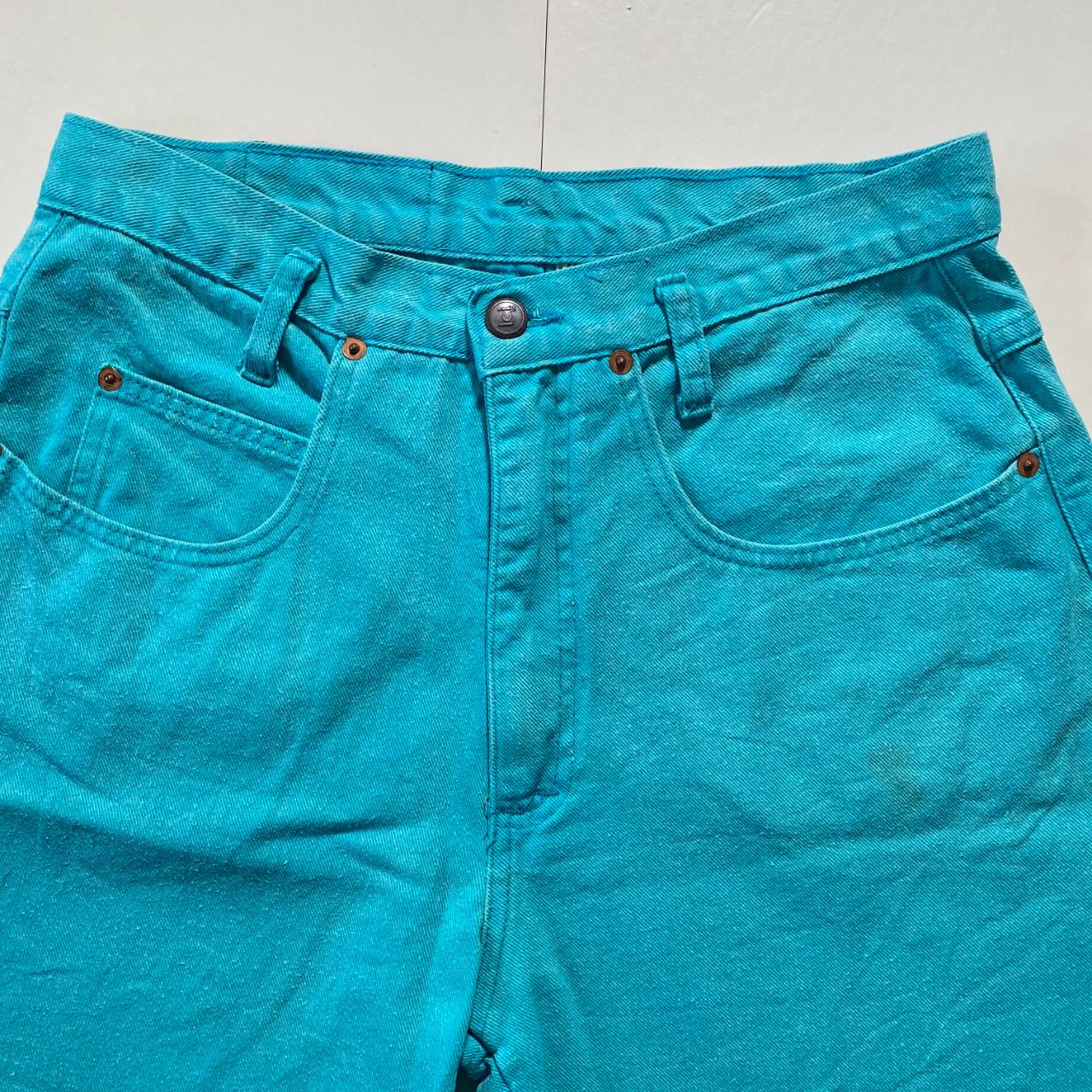 Vintage 90s Jeans Shorts Lei Bermuda Shorts Bright Teal High Waisted Tapered Jeans High Rise