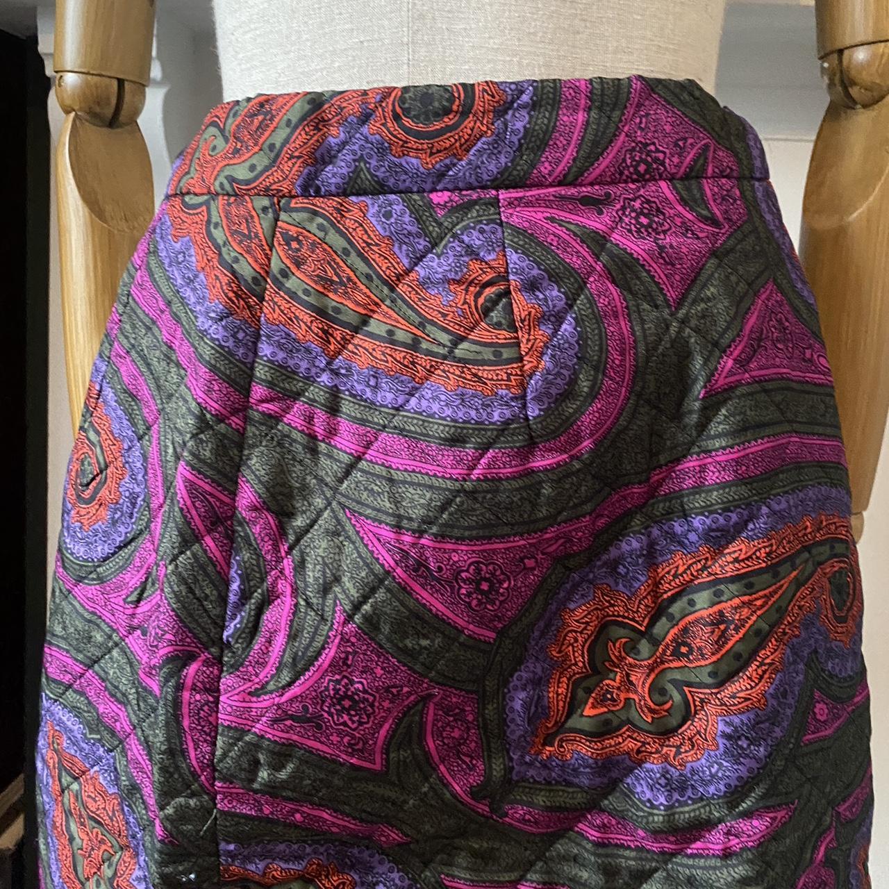 Vintage Quilted Skirt Paisley Midi Skirt Funky Print High Waisted Mini Skirt JW Anderson TopShop Siz