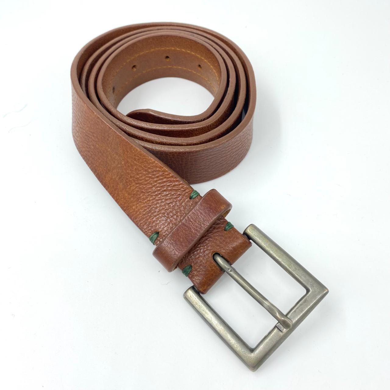 Leather Belt Vintage 90s Western Brown Leather Henry Cotton's Belt with Silver Tone Buckle