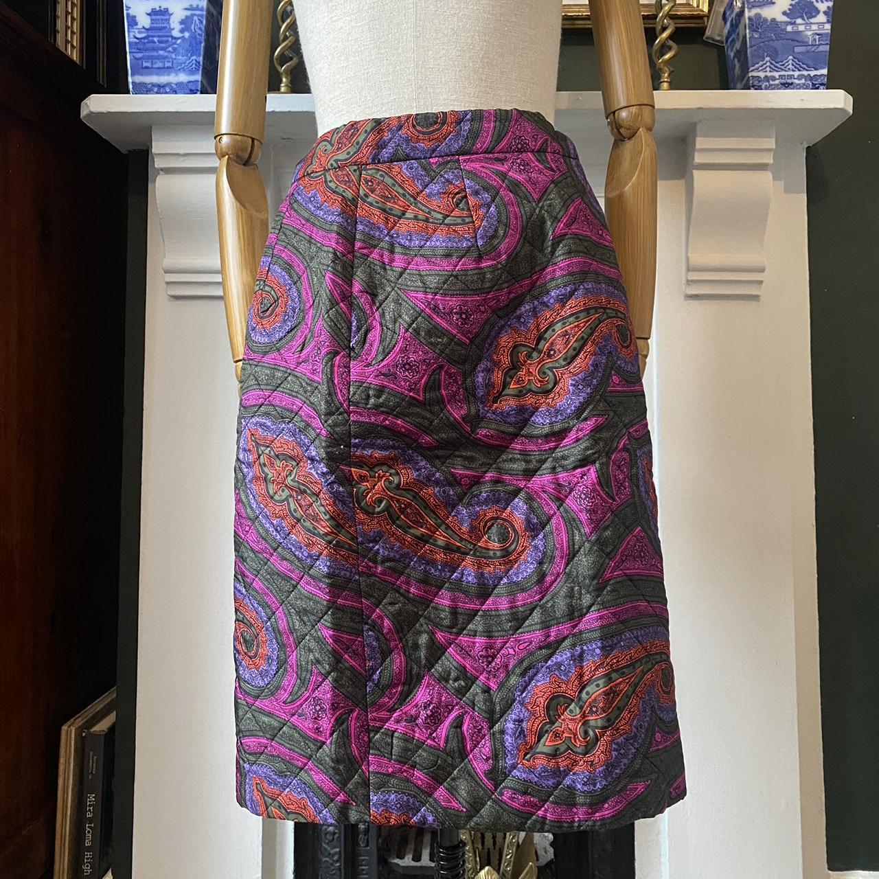 Vintage Quilted Skirt Paisley Midi Skirt Funky Print High Waisted Mini Skirt JW Anderson TopShop Siz