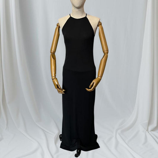 Maxi Dress Black TRUSSARDI Long Dress Bodcon Strapless Medium