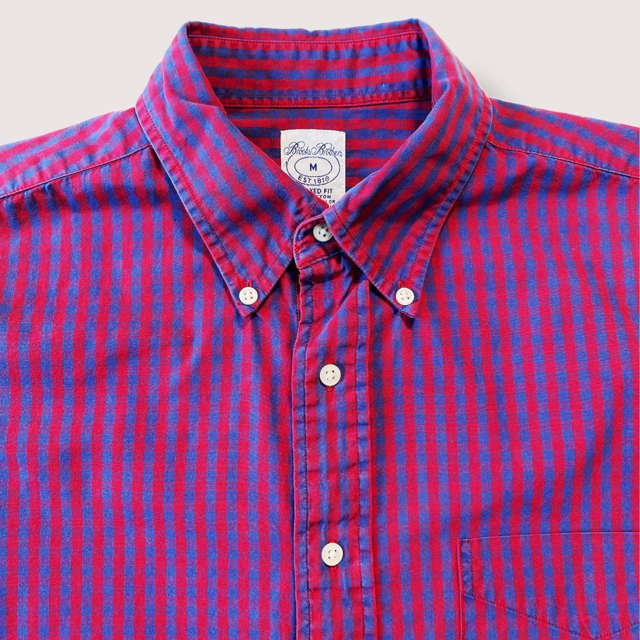 Check Shirt Vintage 80s Brooks Brothers Button Up Shirt Red and Blue Checkered