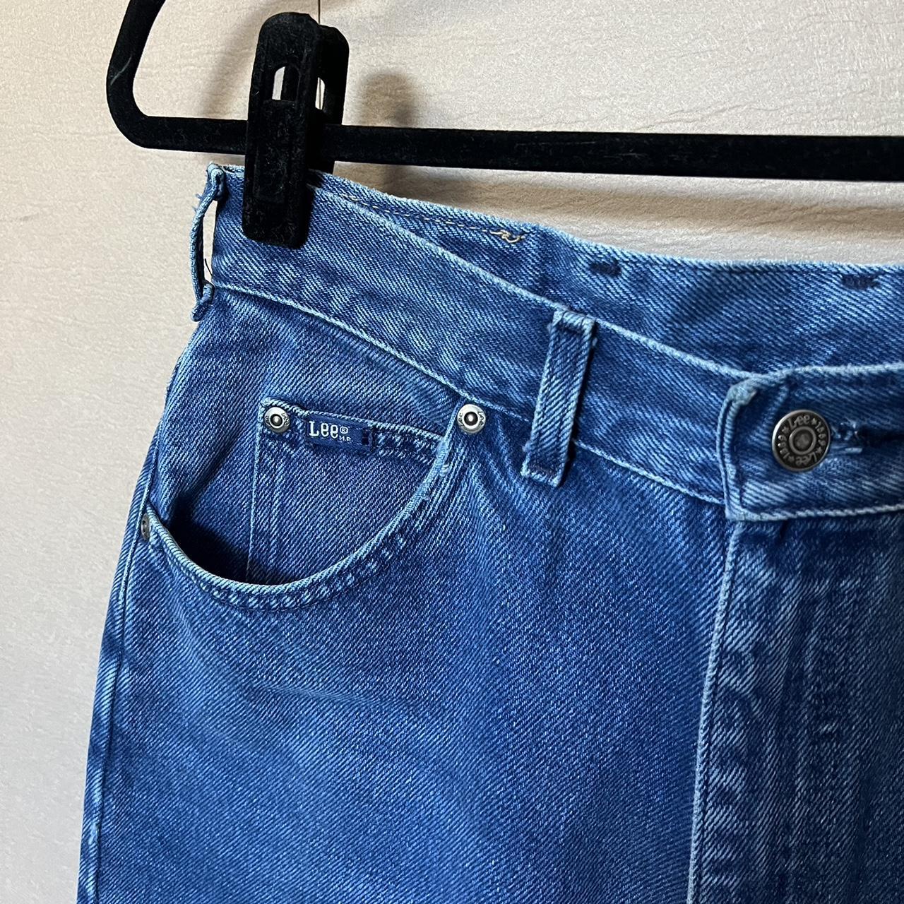 Vintage Lee Jeans Straight Leg High Waist Mid Blue Wash