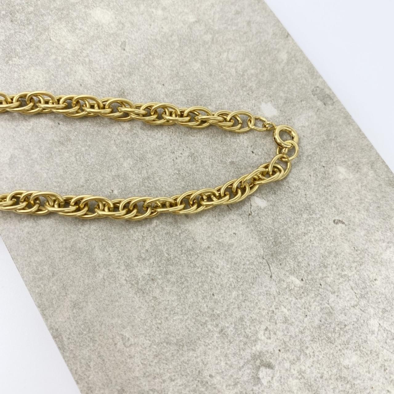 Vintage Gold Tone Chain Necklace Double Link Chain