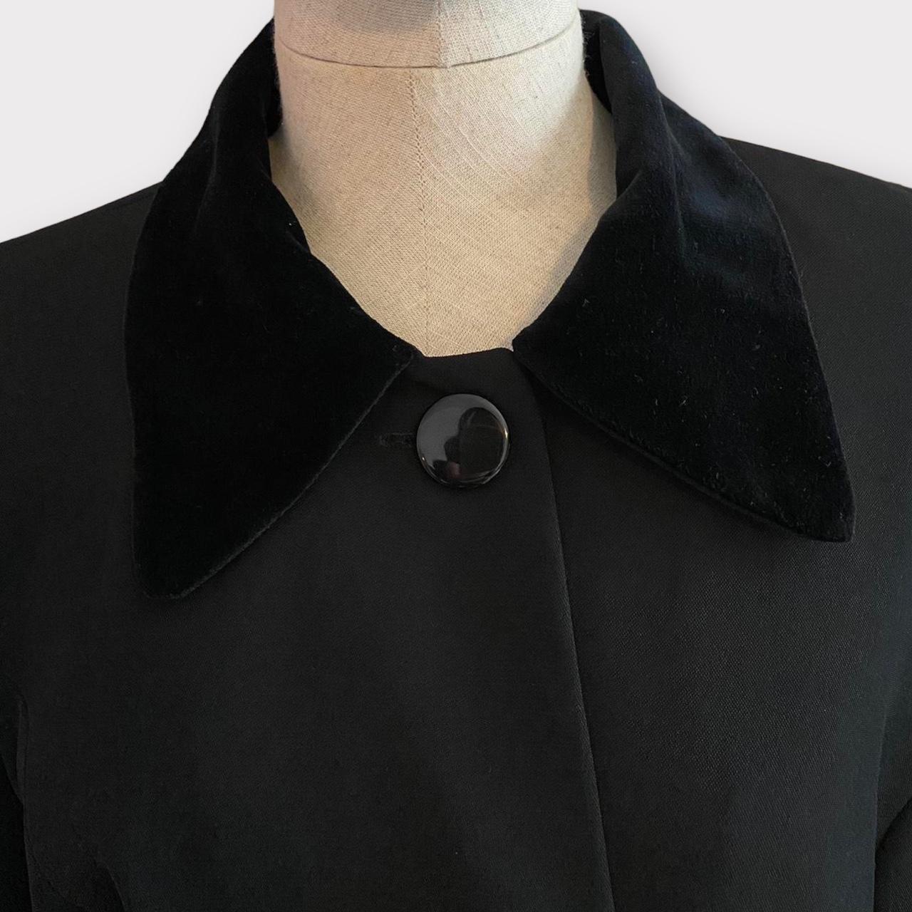 Vintage Blazer 1980s Roman Black Velvet Blazer Size UK 16