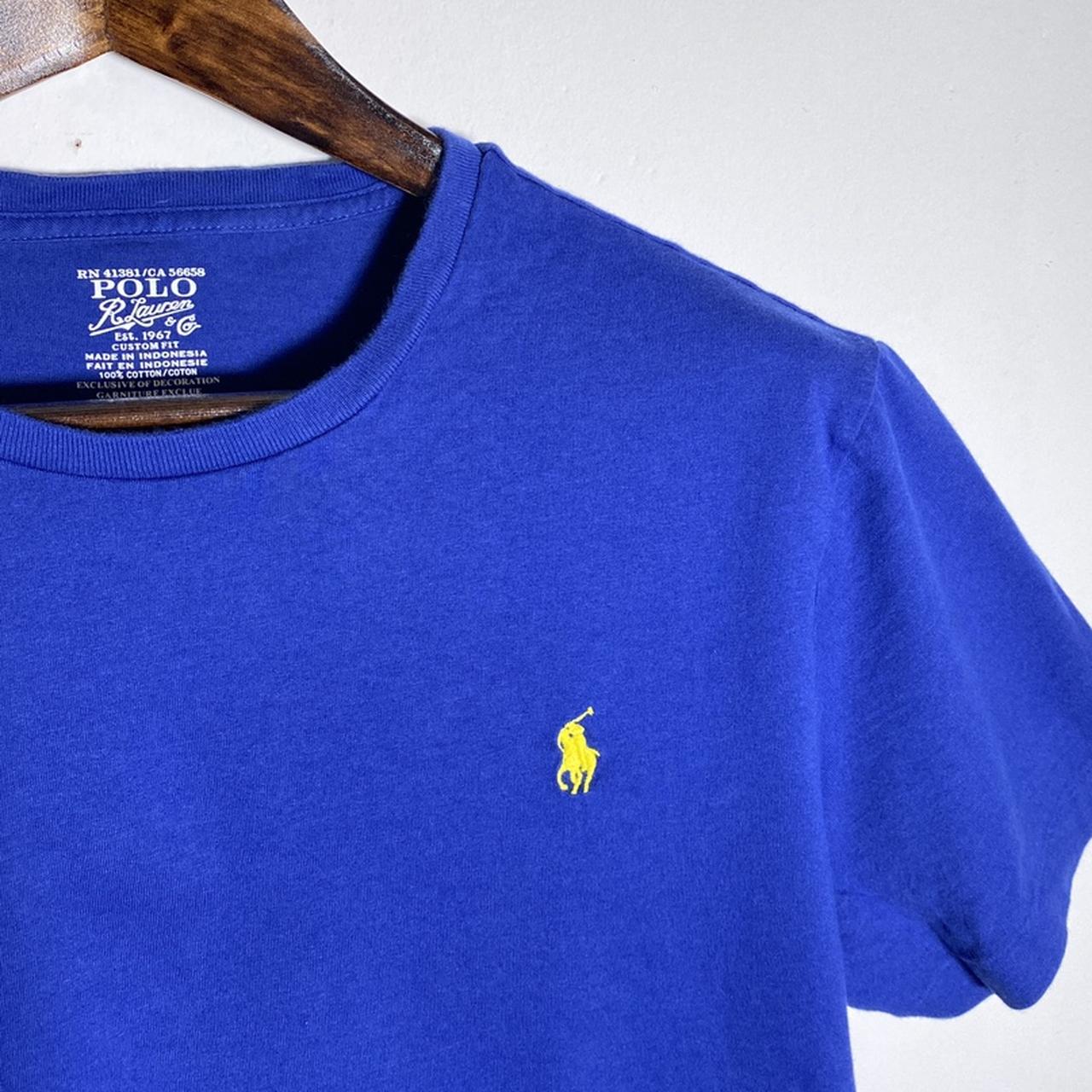 Polo Ralph Lauren Royal Blue T-Shirt with Yellow Embroidered Logo