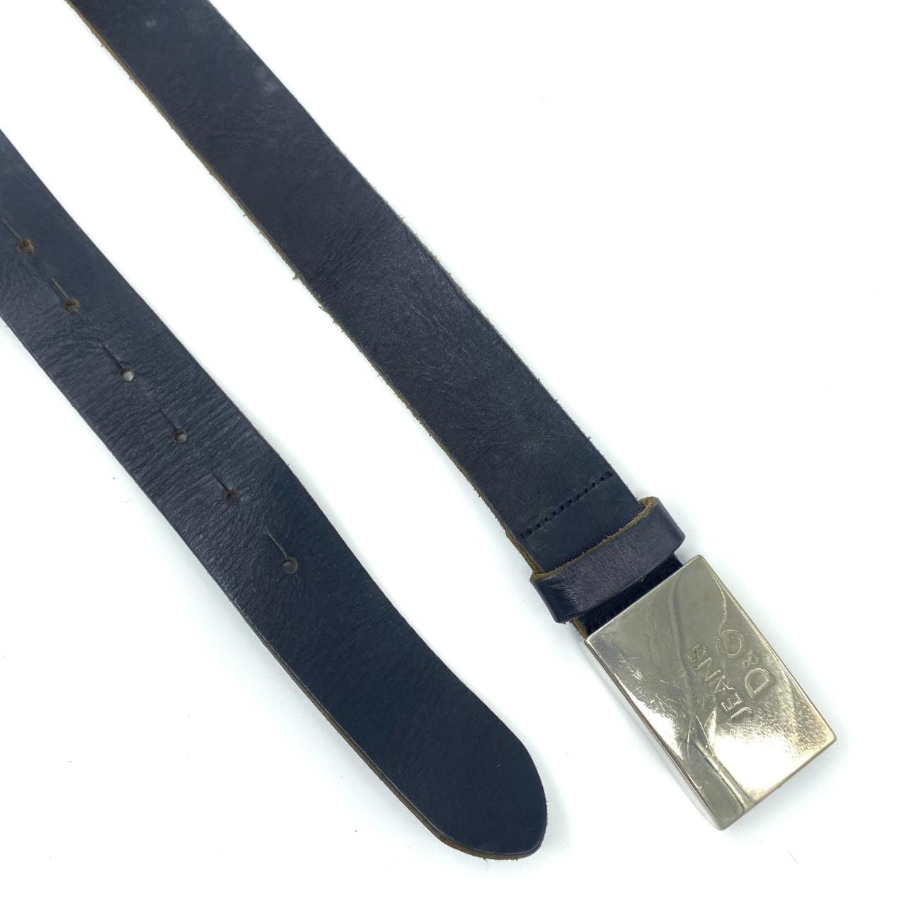 D&G Leather Belt Vintage Dolce & Gabbana Black Leather Belt Silver Tone Logo Buckle