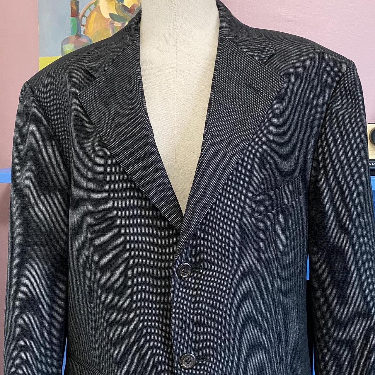 Polo Ralph Lauren Blazer 90s Vintage Pure New Wool Charcoal Grey Suit Jacket 3 Button Blazer L 40R