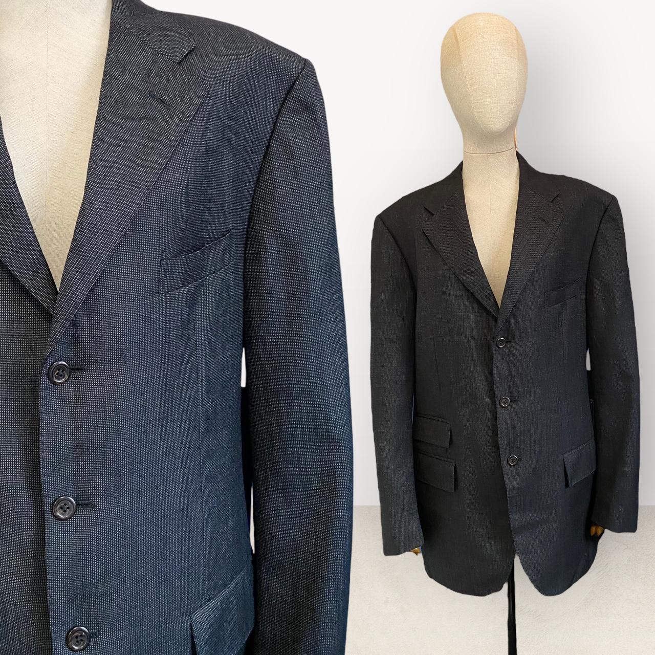 Polo Ralph Lauren Blazer 90s Vintage Pure New Wool Charcoal Grey Suit Jacket 3 Button Blazer L 40R