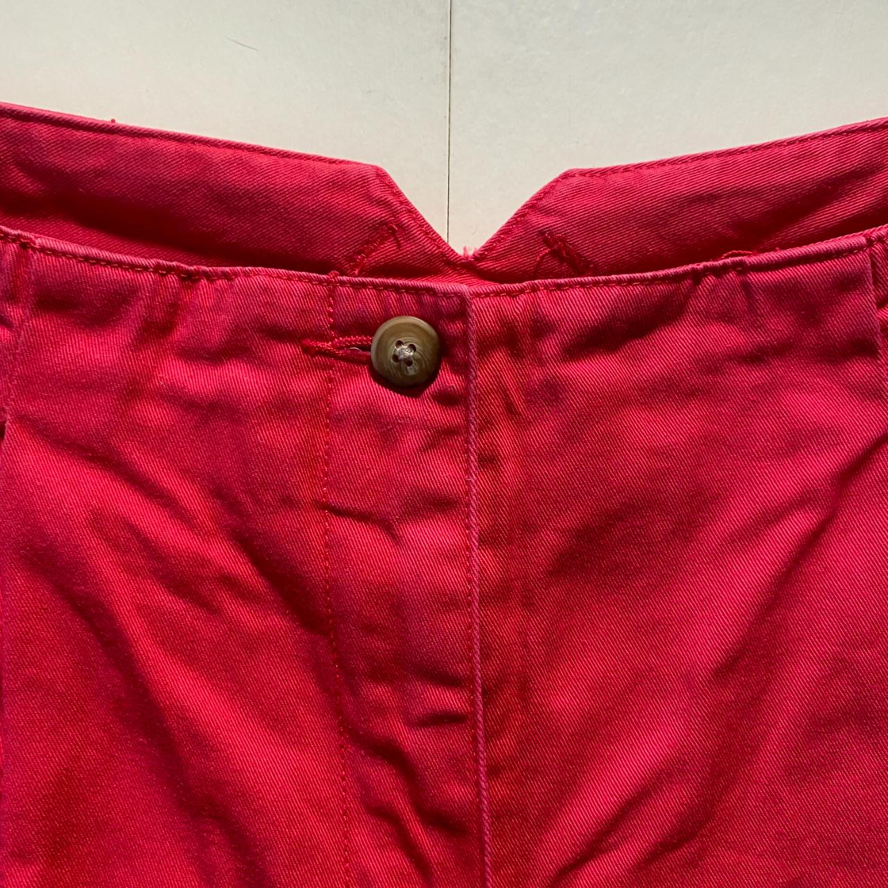 Vintage 90s Cotton Shorts Red Chino Shorts High Waisted Tapered Bermuda Shorts with Front Pockets &