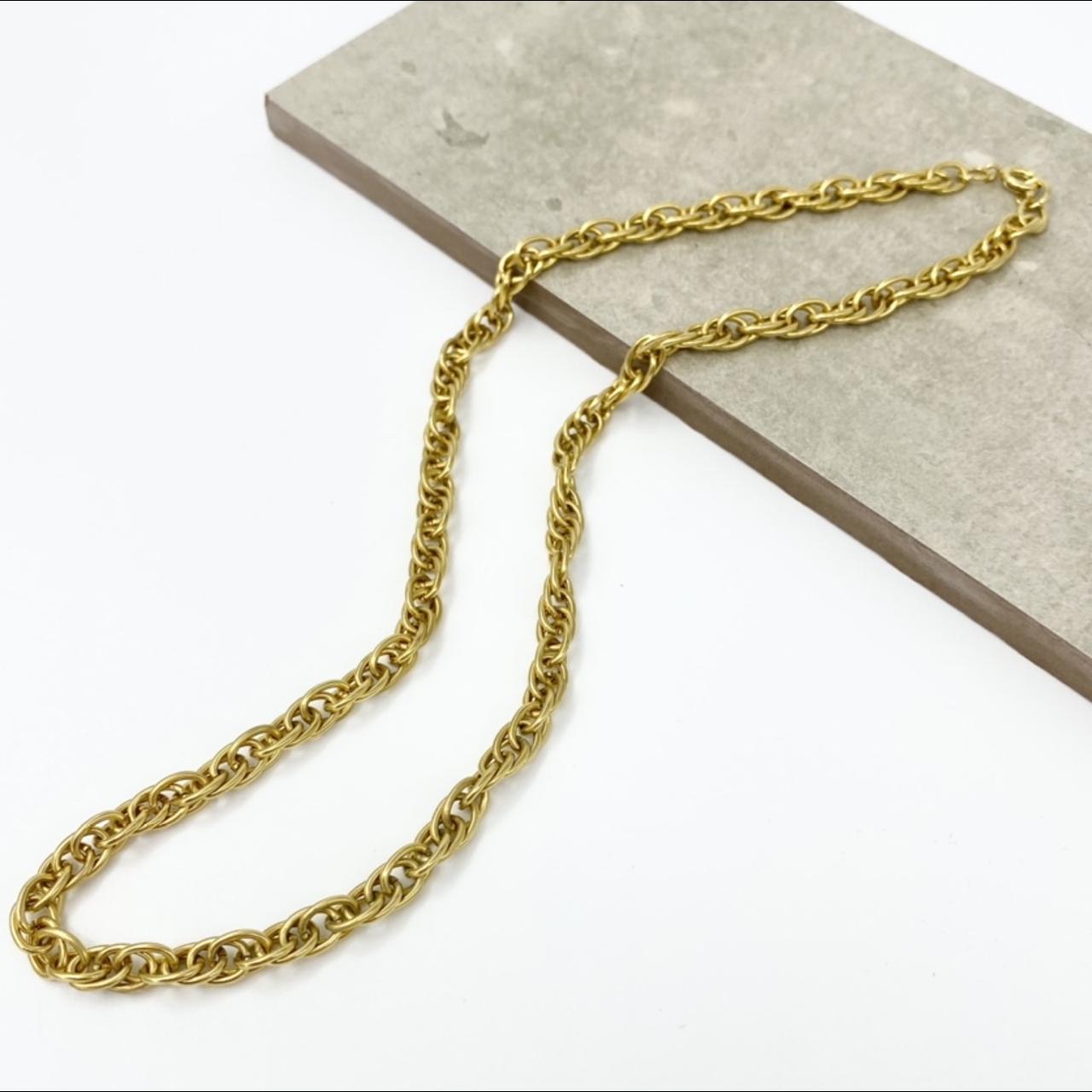 Vintage Gold Tone Chain Necklace Double Link Chain